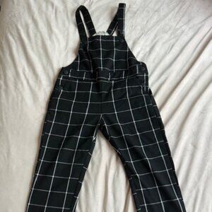 H&M Kids Black Windowpane Overalls – Size 4